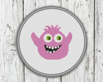 Crazy Monster Counted Cross Stitch Pattern - PDF, Instant Download