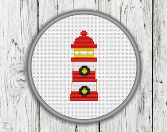 Lighthouse Counted Cross Stitch Pattern, DIY - Instant Download