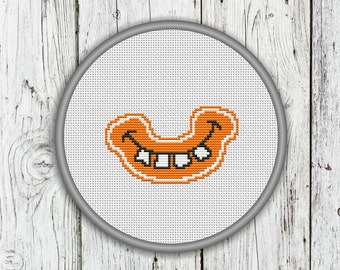 Monster Grin Counted Cross Stitch Pattern, Needlepoint Pattern - PDF, Instant Download