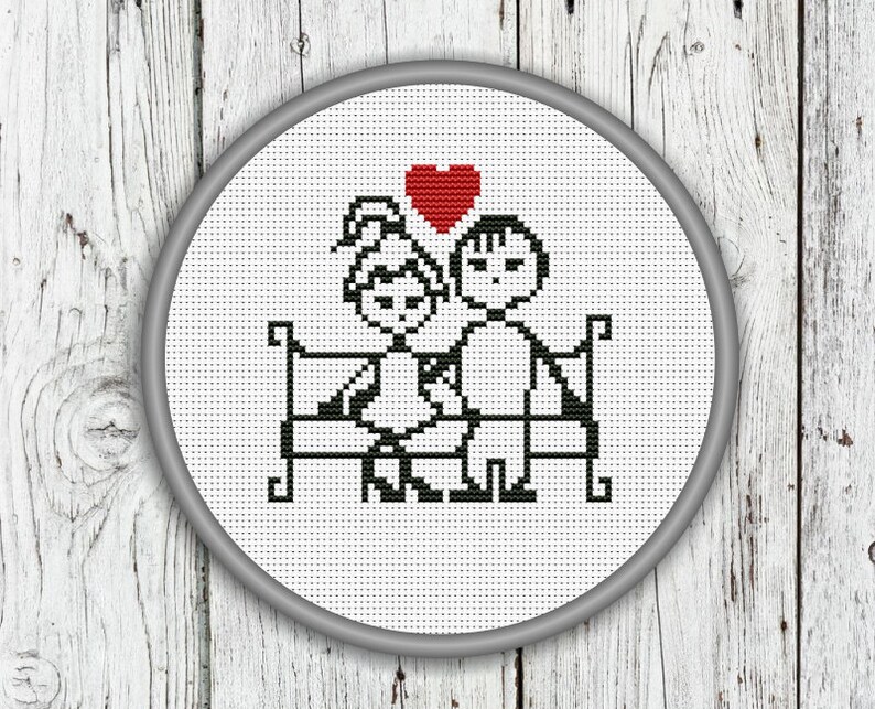 Cute Boy and Girl in Love Counted Cross Stitch Pattern Etsy