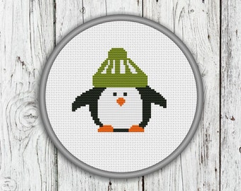 Cute Little Penguin Couted Cross Stitch Pattern - PDF, Instant Download