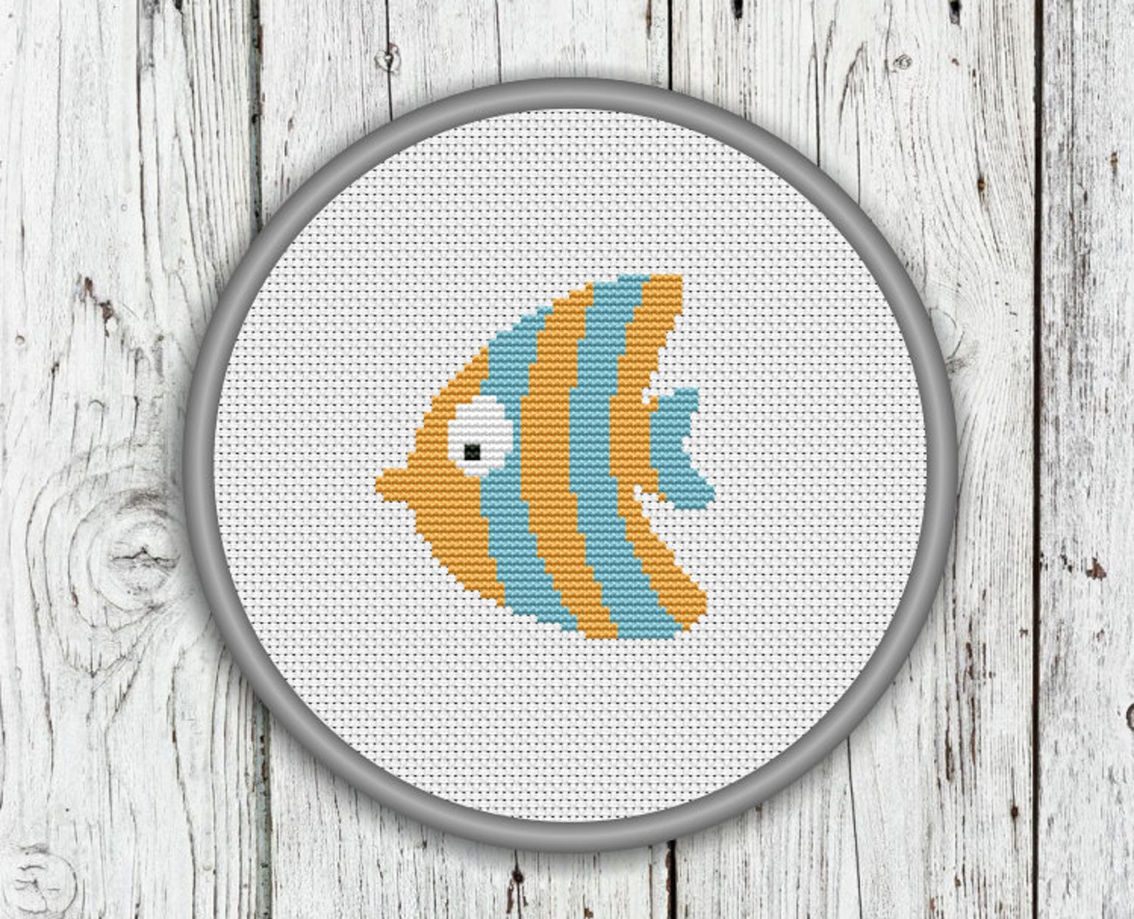 Cute Yellow Fish Counted Cross Stitch Pattern PDF, Instant Download - Etsy