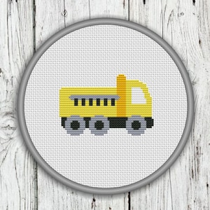 Truck, Lorry, Construction Trucks, Vehicles, Needlepoint Pattern - PDF, Instant Download