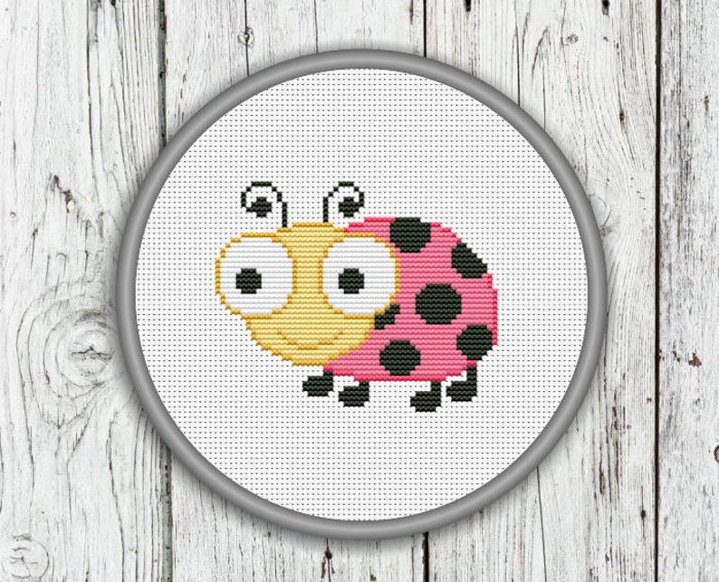 Cute Ladybug Counted Cross Stitch Pattern, Needlepoint Pattern PDF, Instant Download Etsy UK