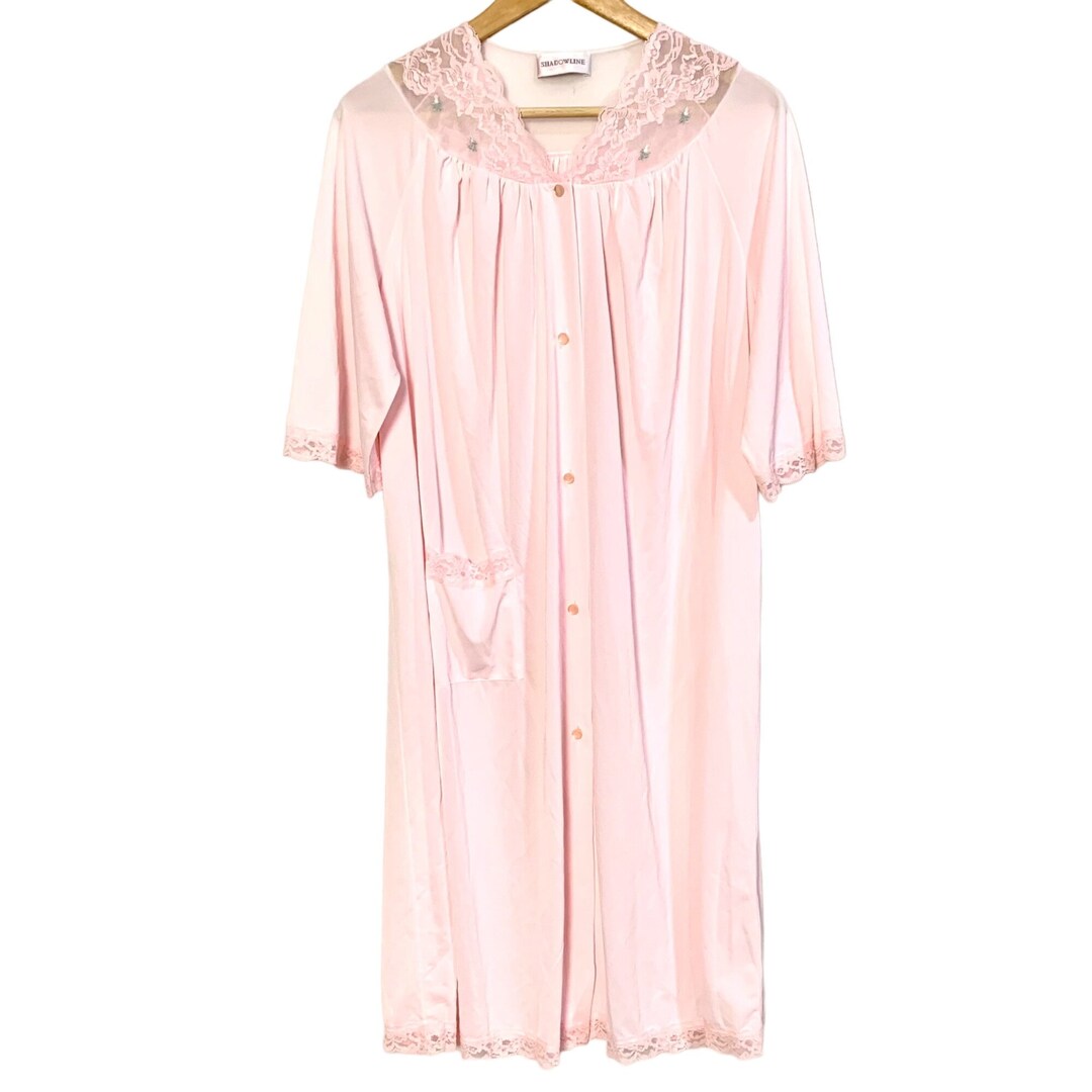 Vintage Shadowline Pink Lacy Grandma Nightgown Lingerie Etsy
