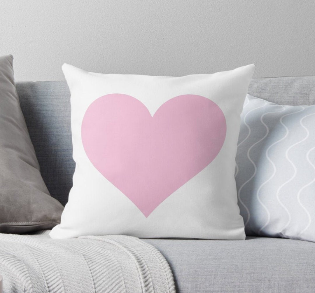 Pink Heart Throw Pillow Heart Cushion Insert Included Etsy