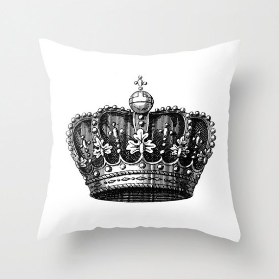 Royal Crown Pillow Vintage Crown Throw Pillow Crown Etsy