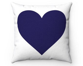 Navy Heart Throw Pillow, heart cushion, insert included, modern heart pillow, Navy blue nursery decor