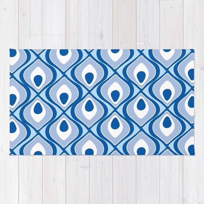 Blue Area Rug Modern Rug Blue Nursery Area Rug Home Etsy