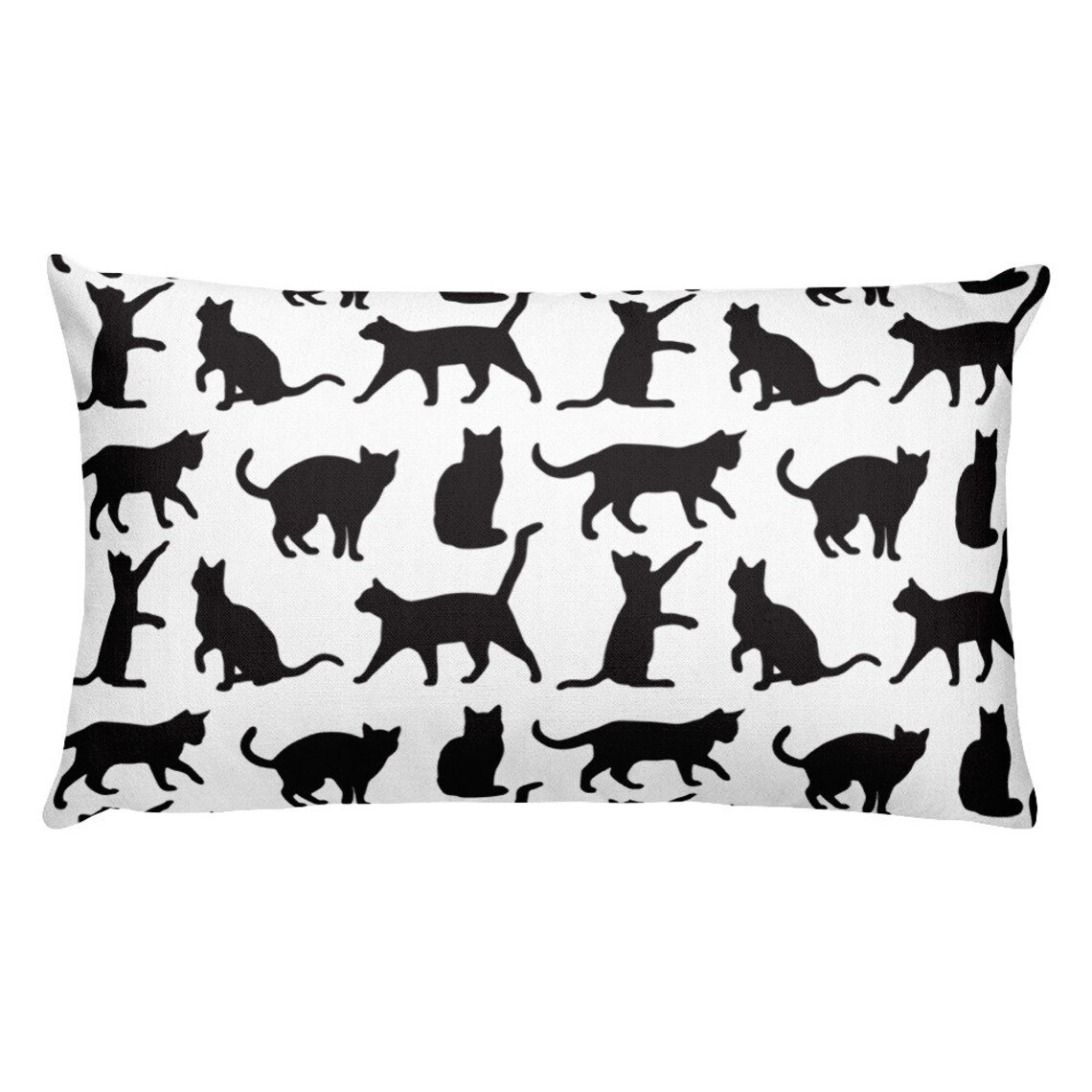 Cats Pillow Black and White Cat Throw Pillow 20x14 Inches Etsy Canada