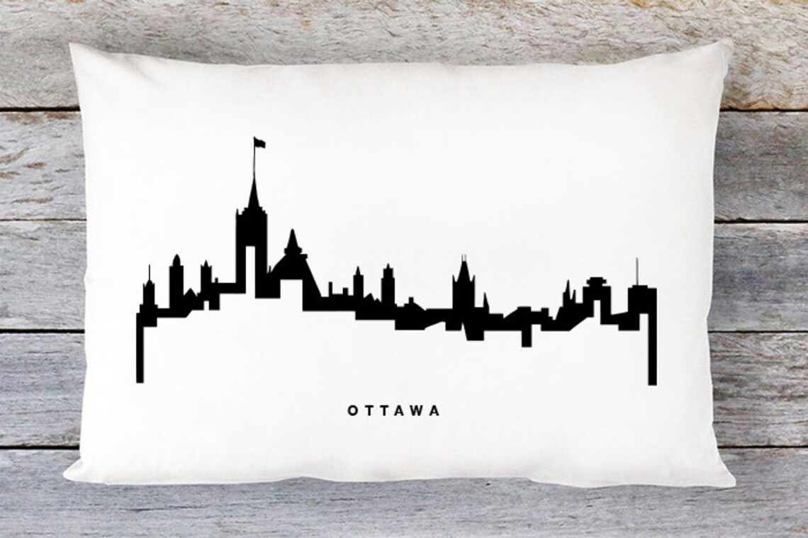 Ottawa City Skyline Pillow Ottawa Cityscape Throw Pillow Etsy