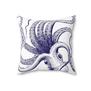 Octopus Pillow with insert - Octopus Throw Pillow with insert - Nautical Pillow with insert - Nautical Decor - Summer Decor -