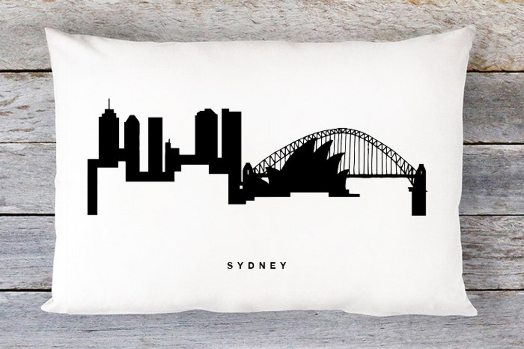 Sydney Skyline Pillow Sydney Cityscape Throw Pillow Sydney Etsy