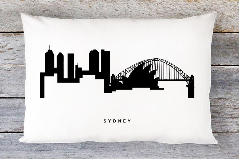 Sydney Skyline Pillow Cover Sydney Cityscape Throw Pillow Etsy