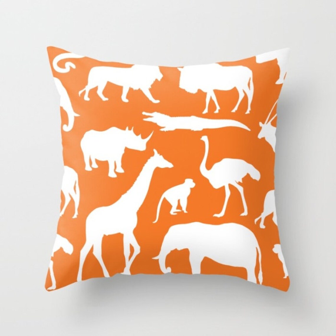 Safari Animals Pillow With Insert African Animals Pillow Etsy