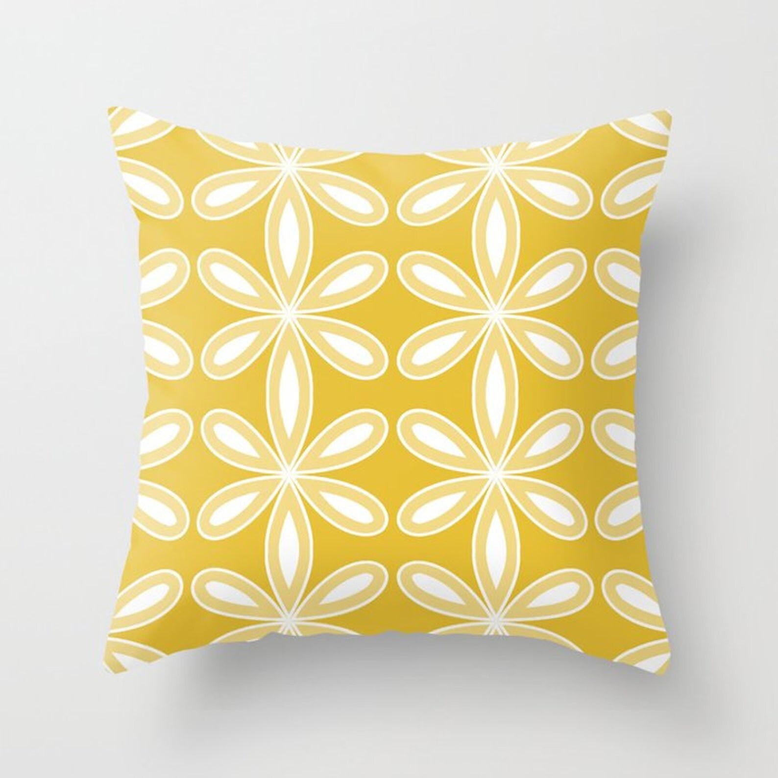 Yellow and grey throw pillows set of 4 18x18 decorative throw Etsy