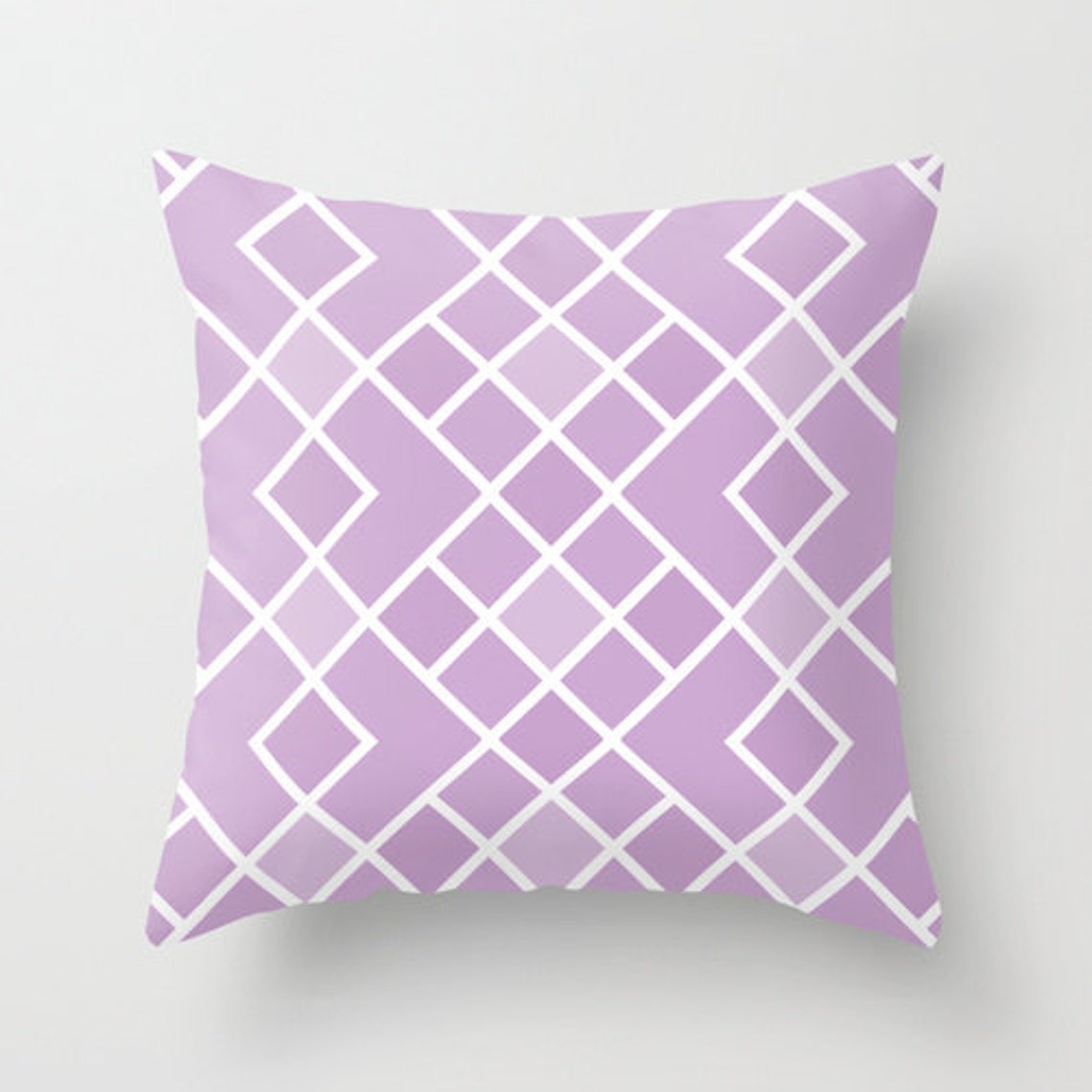 Geometric Diamond Pattern Pillow Cover Lavender Purple Etsy