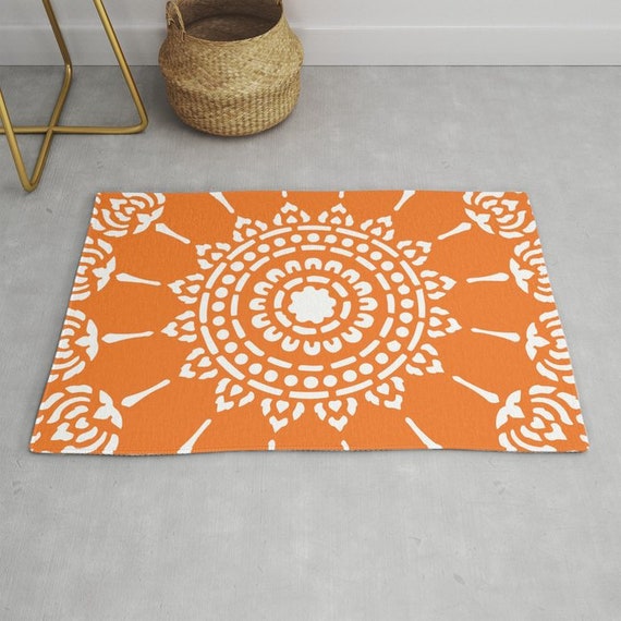orange nursery rug
