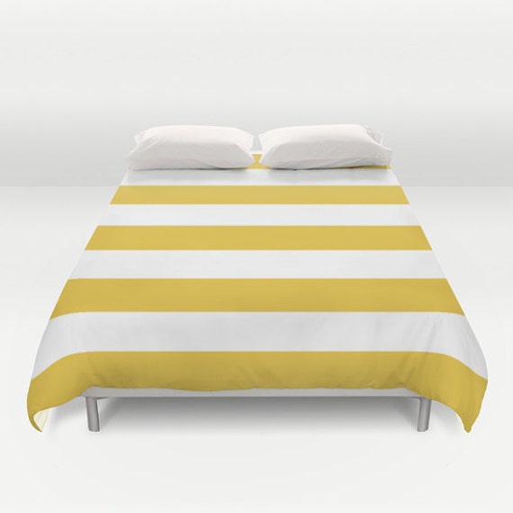 Yellow Stripes Duvet Cover Modern Striped Duvet Cover Etsy