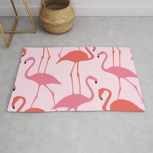 Flamingo Rug, Flamingo Decor, Tropical Decor, Nursery Rug
