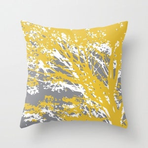 Yellow and Grey Throw Pillows Set of 4 18x18 Decorative Throw - Etsy