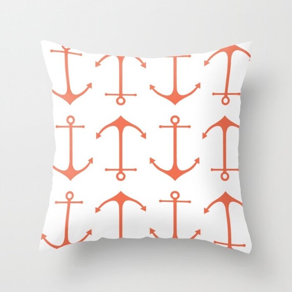 Anker Kissenbezug Anker Werfen Kissenbezug Koralle Etsy