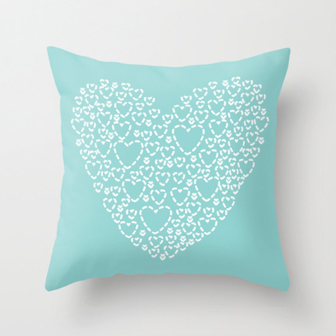 Blue Heart Pillow With Insert Modern Heart Pillow Cover Etsy