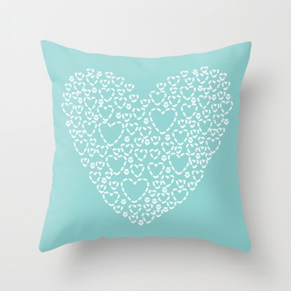 blue heart pillow