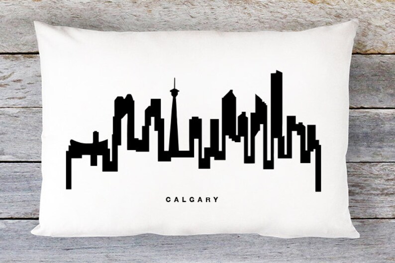 Calgary Skyline Pillow Cover Calgary Cityscape Throw Pillow Etsy