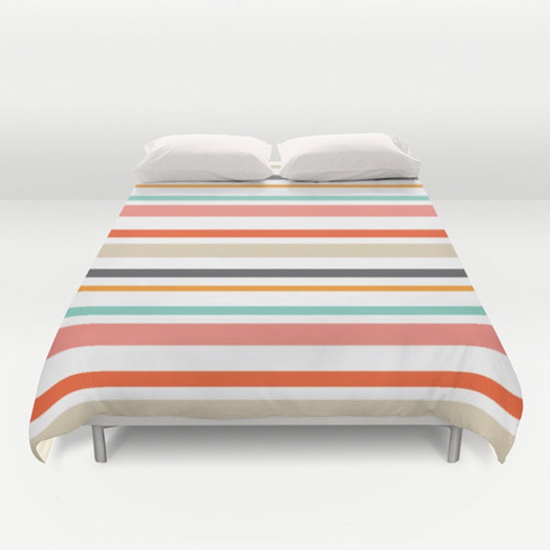 Color Stripes Duvet Cover Bedding Queen Size