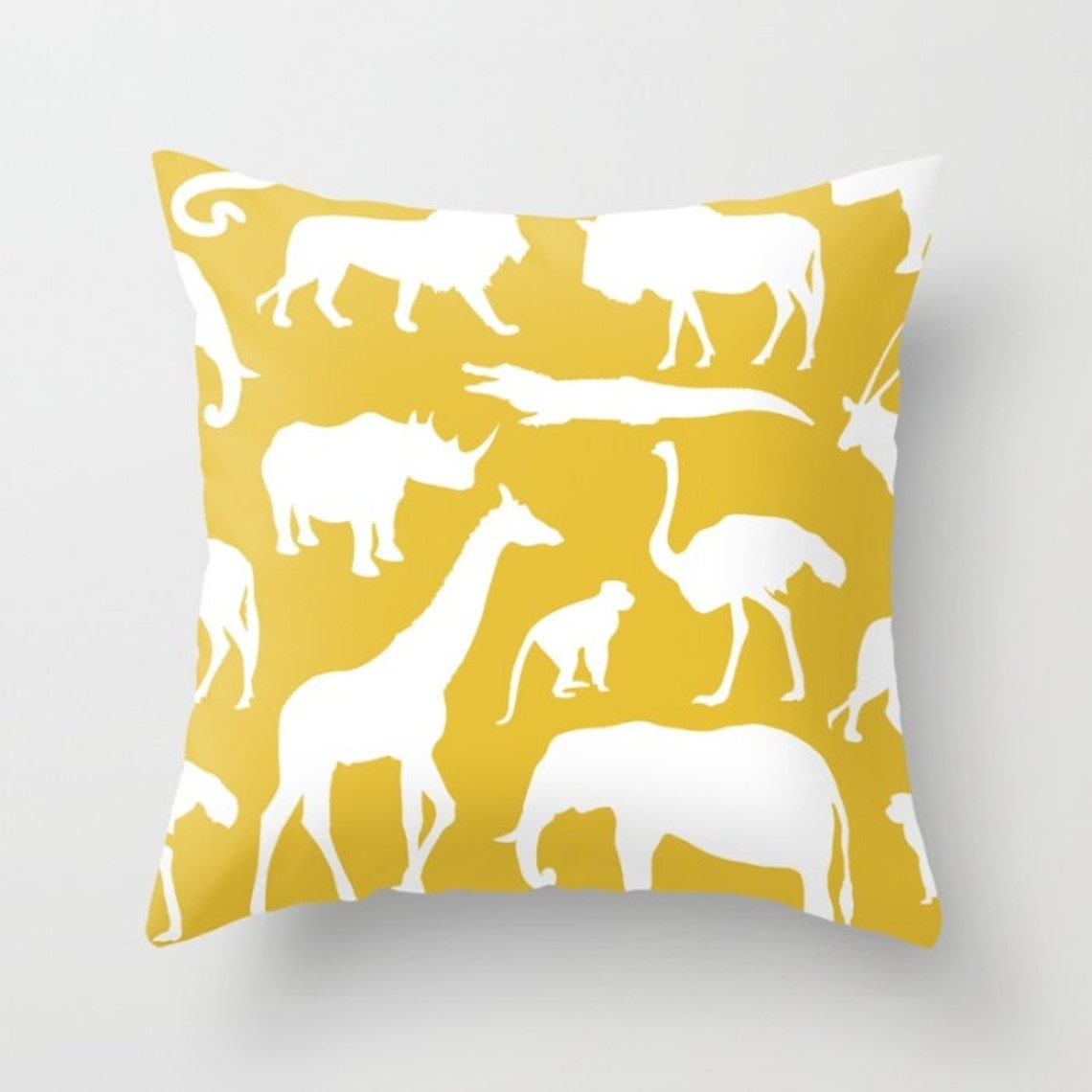 Safari Animals Pillow With Insert African Animals Pillow Etsy