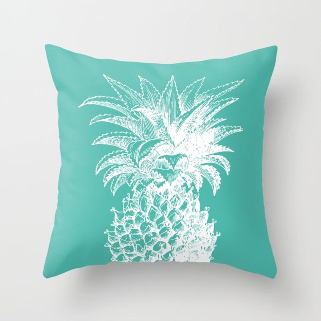 Pineapple Pillow Aqua Pillow Modern Home Decor by Aldari Home Etsy