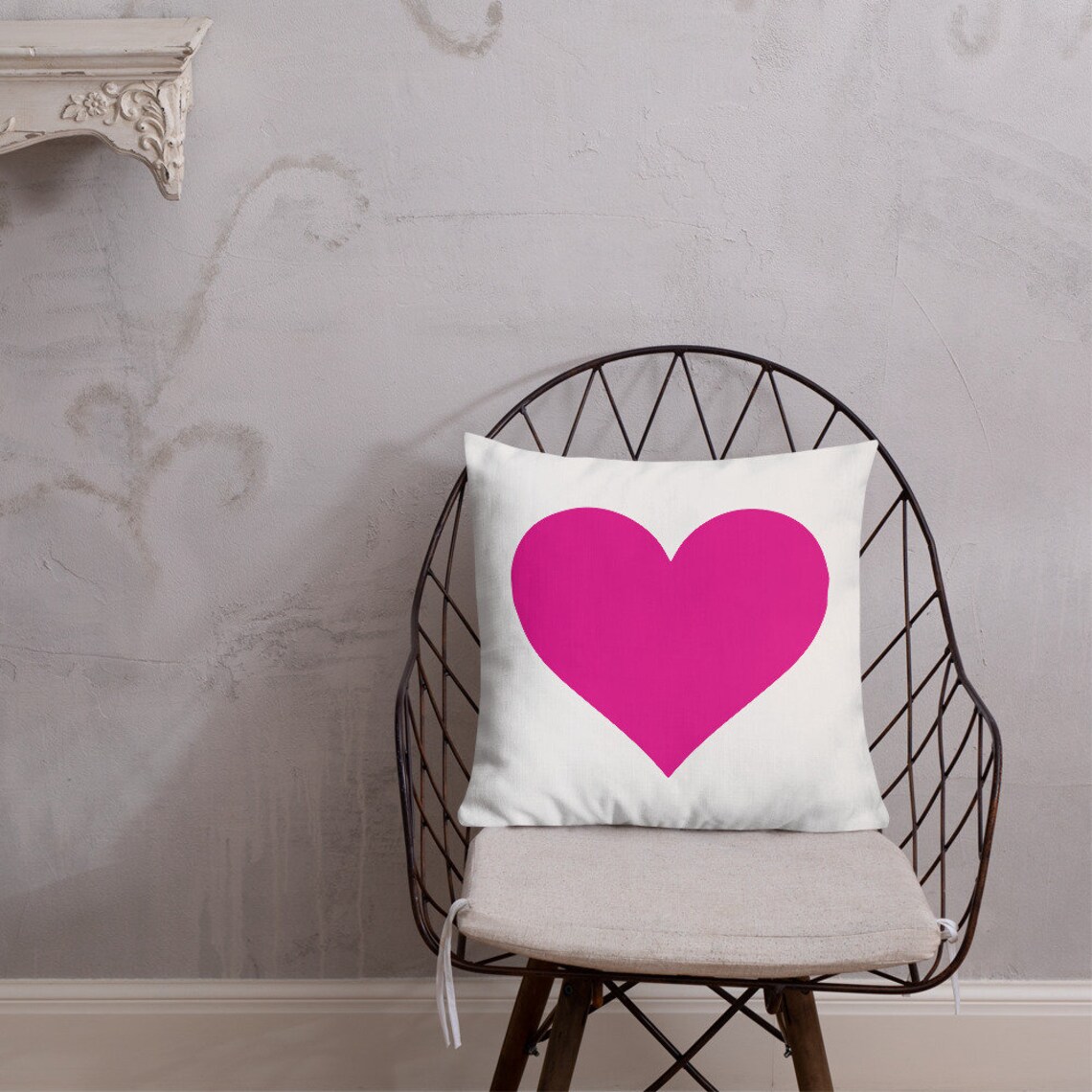 Pink Heart Throw Pillow Heart Cushion Insert Included Etsy Canada