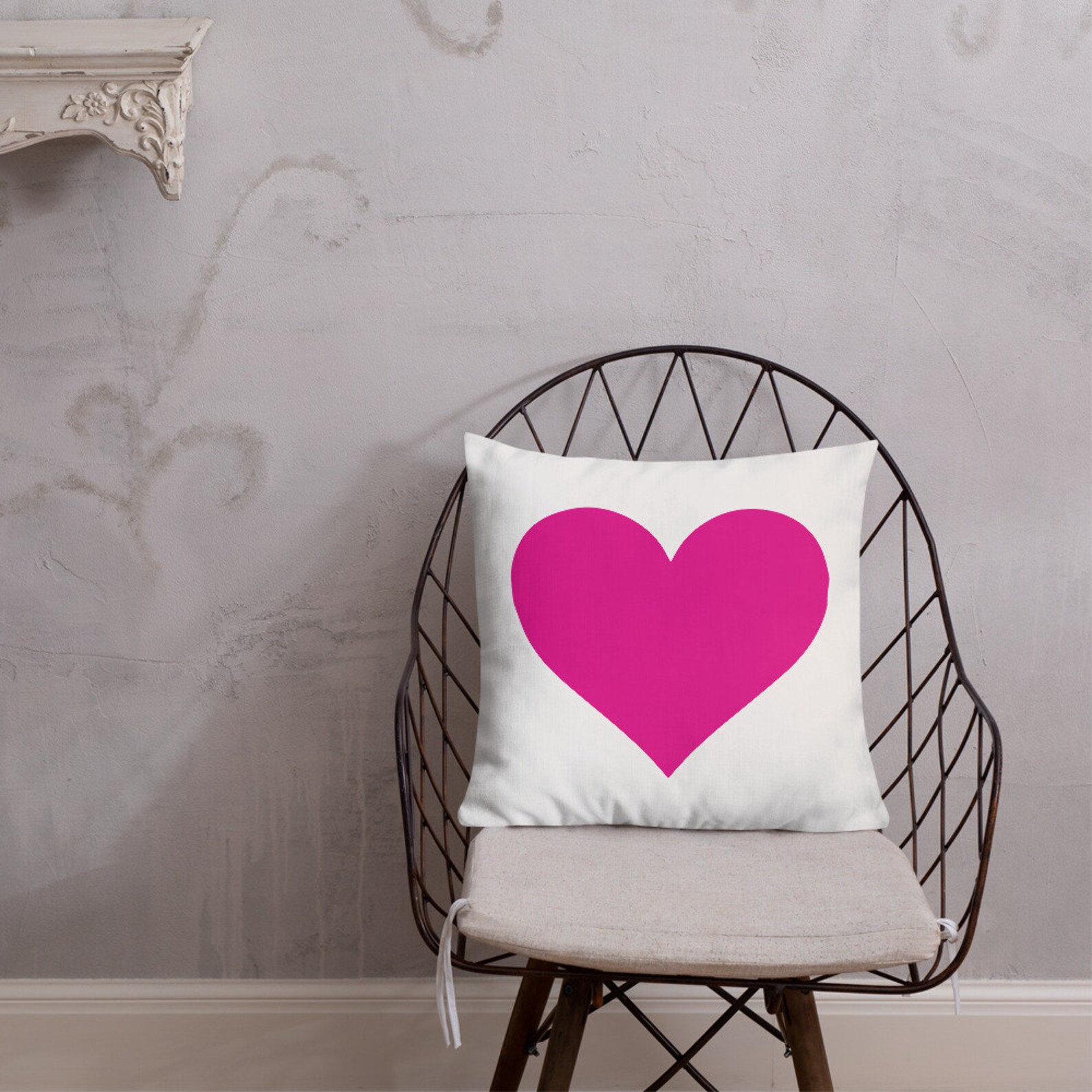 Pink Heart Throw Pillow Heart Cushion Insert Included Etsy Canada