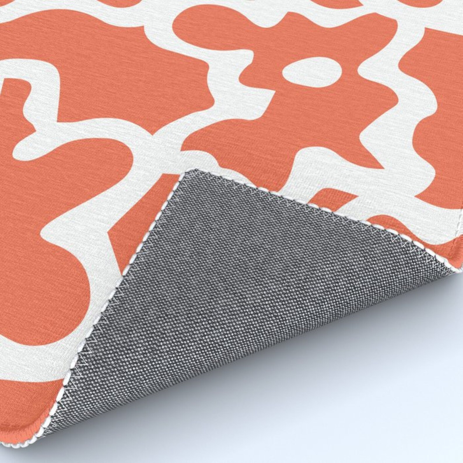 Coral Area Rug Floral Area Rug Modern Flowers Printed Rug Etsy