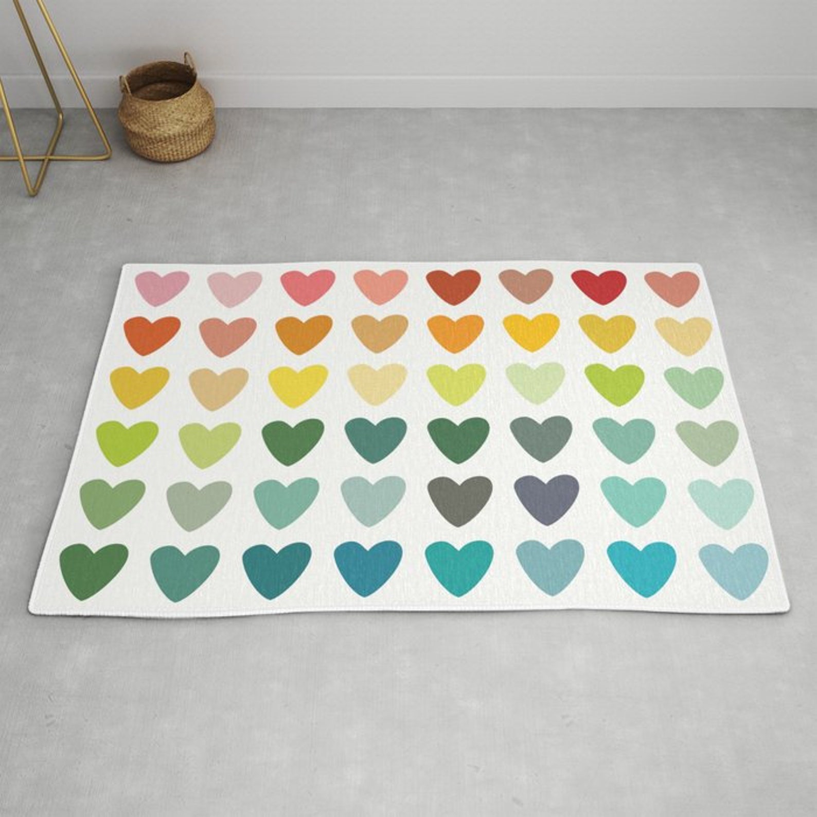 Hearts area rug color hearts rug rainbow hearts rug nursery Etsy