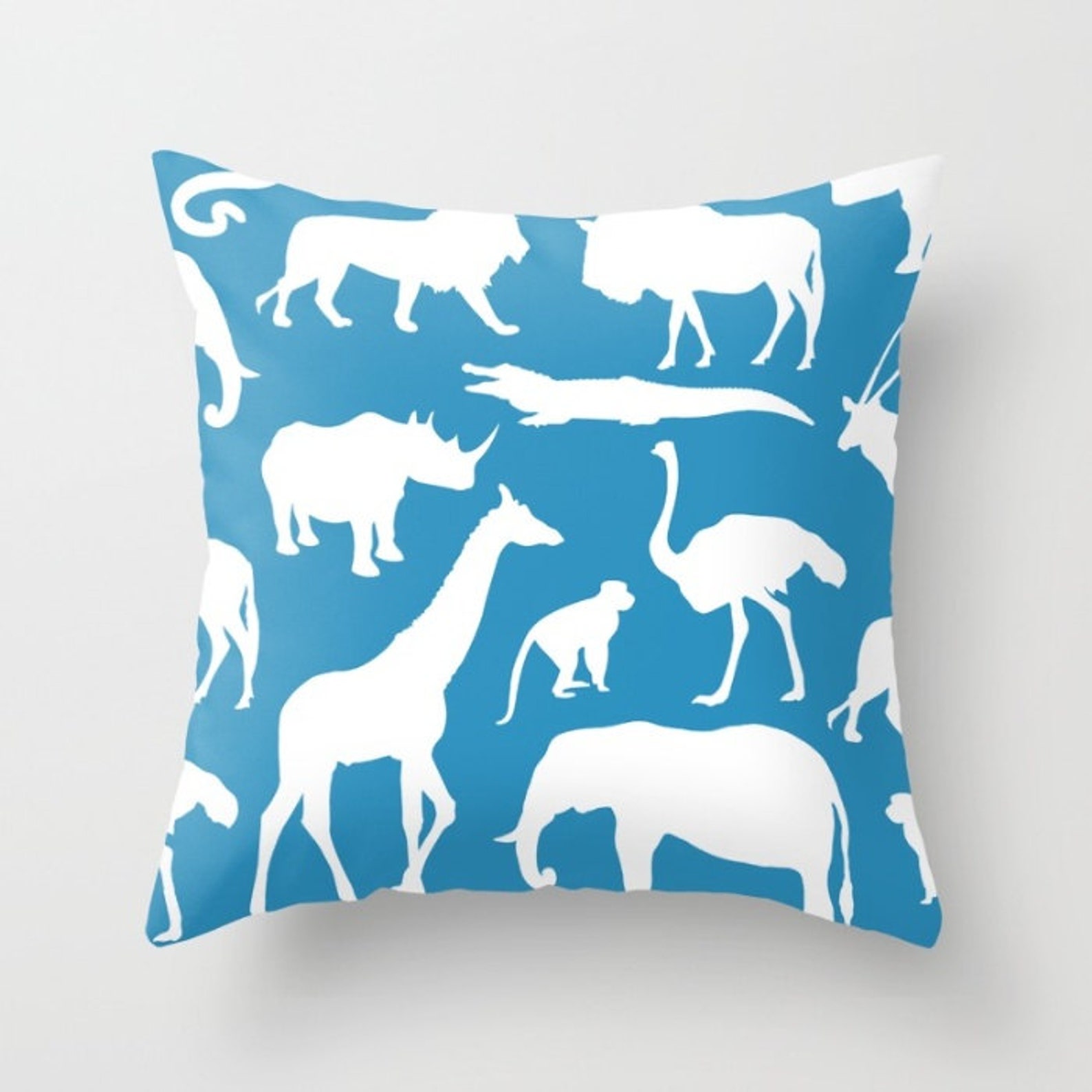 Safari Animals Pillow Cover African Animals Pillow Cover Etsy