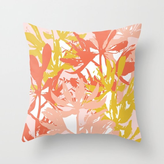 yellow flower throw pillow