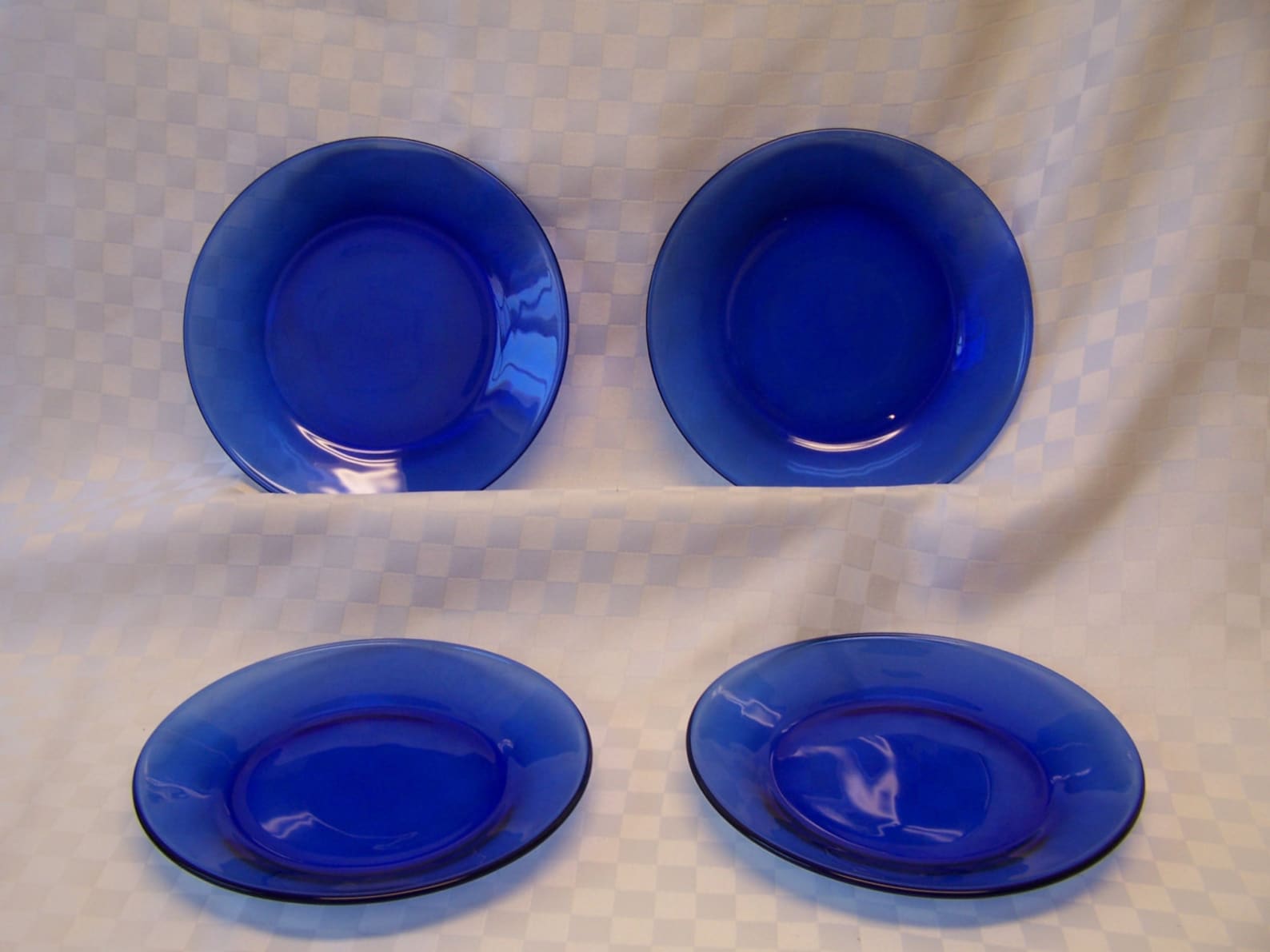 Vintage Cobalt Blue Glass Dinnerware Set Etsy