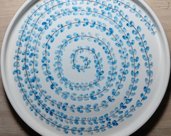 Ceramic plate - High edge Blue sprig