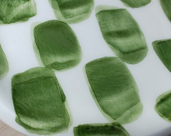 Ceramic saucers - Tratto green - 2 pieces