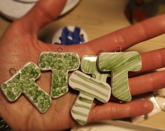 Tau Maiolica pendants - 5 pieces