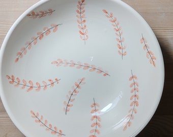 Ceramic Salad Bowl - Branch #labibiart Red
