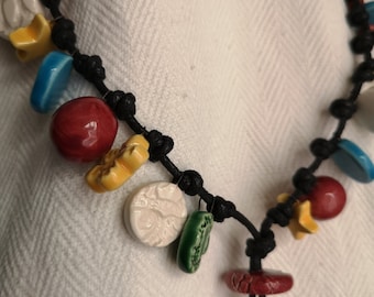 Ceramic necklace "many pendants"