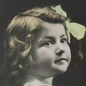 Vintage postcard girl,  adorable little girl, vintage postcard, antique postcard