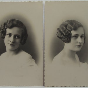 Charming photo postcards of a pretty woman, vintage postcards, old postcards, black and white photos woman, portrait woman