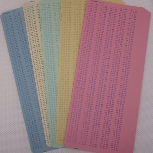 IBM punch cards, Set of 10 punch cards, Junk journal supplies, Collages...
