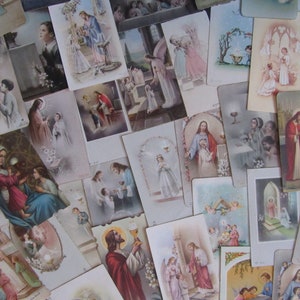 Holy cards, set of 3, 5, 15 or 25 vintage Holy cards, original Communion cards, 30s, 40s, 50s and 60s Solemn Communion cards, Religious card
