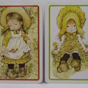 6 枚の Sarah Kay トランプ、ビンテージの子供用トランプ、スクラップブッキング、コラージュ、ジャーナリング用の Sarah Kay ゲーム カード...
