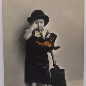 Old postcard of a funny boy, vintage postcards boys